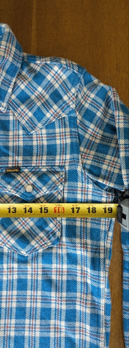 Iron Heart Ultra Heavy Flannel Tartan Check Long Sleeve Western Shirt - Medium - Picture 5 of 6